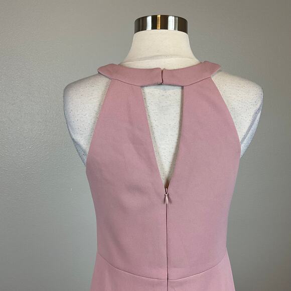 Betsy & Adam High Low Ruffled Evening Gown Pink Size 6 Cut Out Formal Dress - Picture 8 of 14